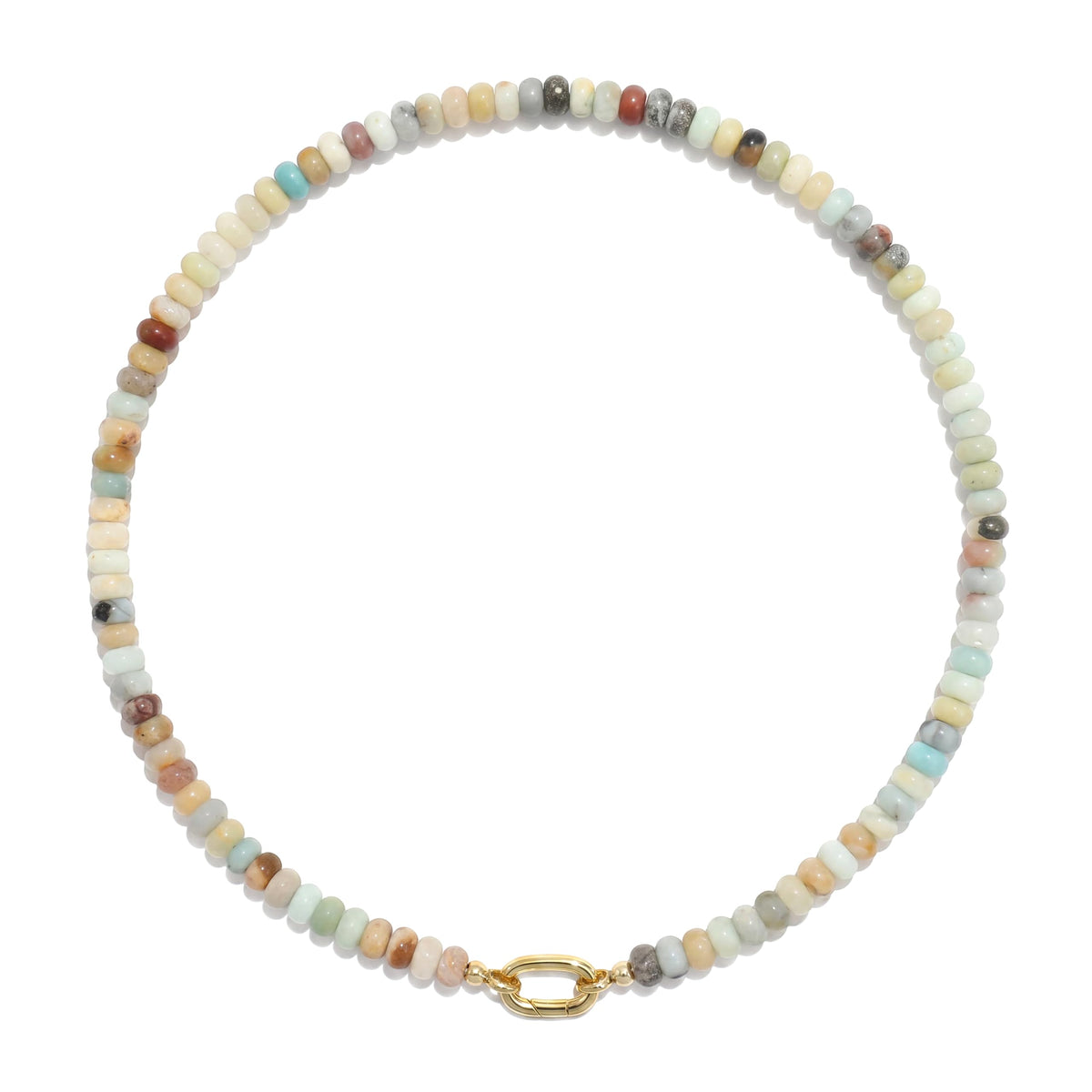 CONRAN KREMIX Colorful Stone Beaded Necklace for Women,Natural Gemstone Bead Choker Necklaces Boho Summer Beach Layering Necklace Jewelry Gift for Women