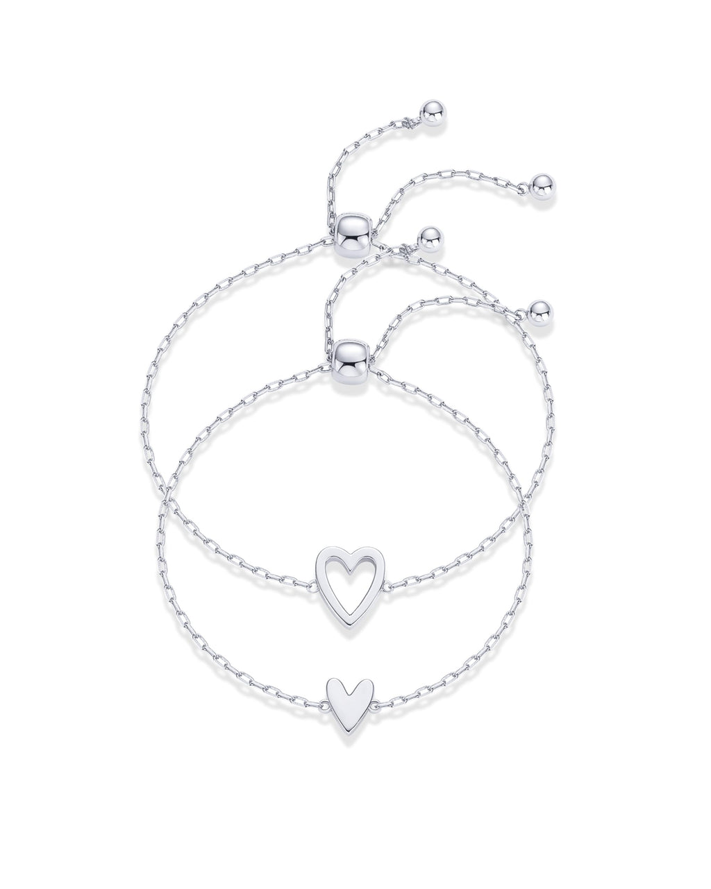 PAVOI Friendship Bracelets for Women, 14K Gold Plated Heart Charm Set | Matching Bracelets, Best Friend Bracelet, Mother Daughter Bracelets, Adjustable Bracelet