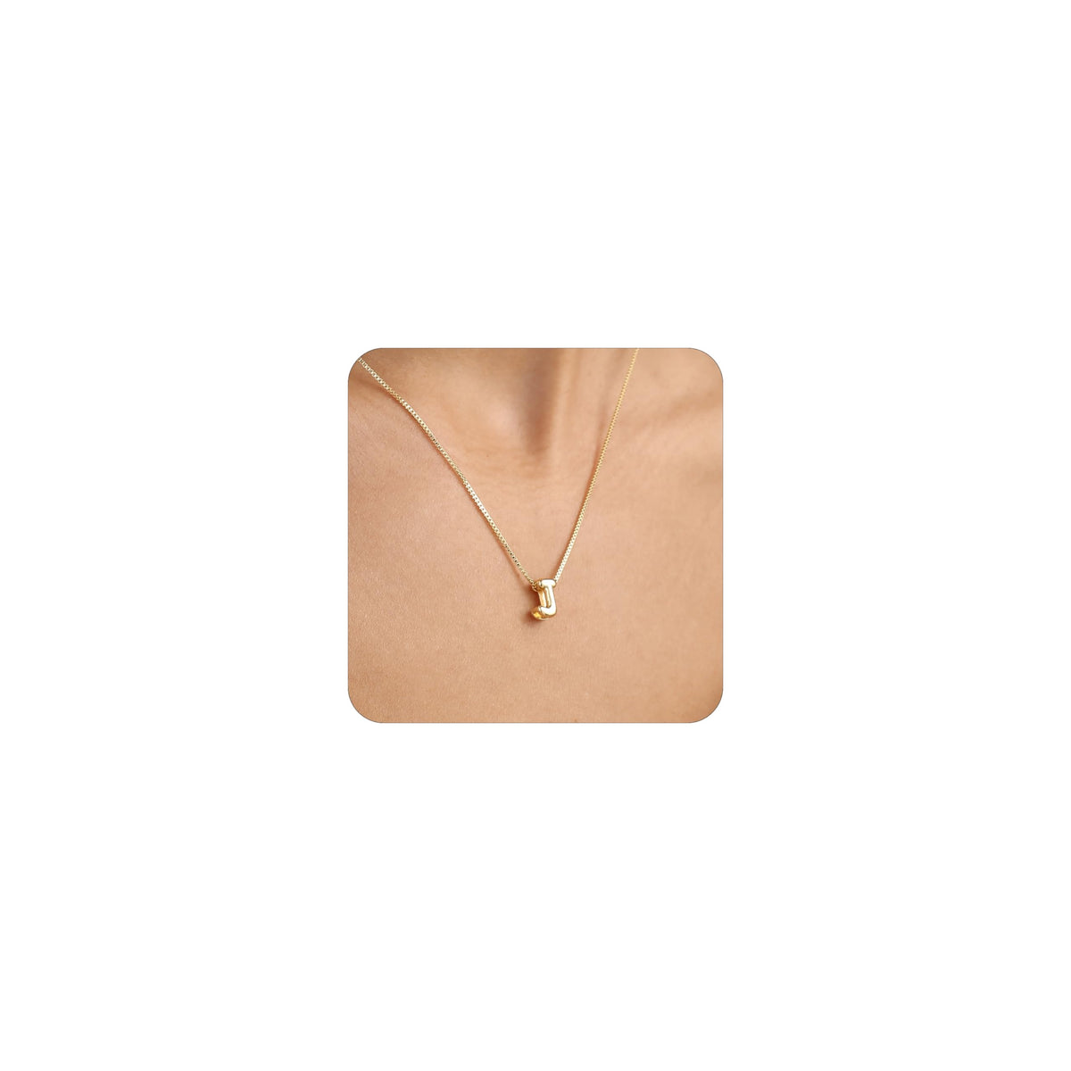 14K Gold Plated Bubble Letter Necklace, Tarnish Free and Waterproof Dainty Initial Necklace for Women, Trendy Personalized Gold Jewelry Gift for Her