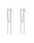 PAVOI 18K Gold Plated Drop Chain Earrings for Women, Dangle Chain Studs | Hypoallergenic Earrings with 925 Sterling Silver Posts, Trendy Cubic Zirconia & Ball Threader Earrings