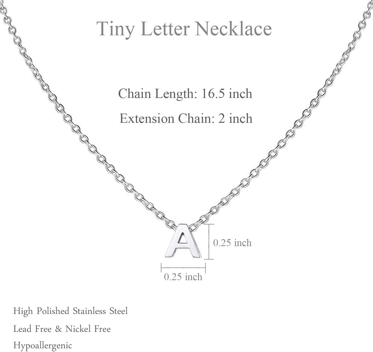 MOMOL Small Initial Necklace for Women Stainless Steel Tiny Letter Necklace Personalized Name Necklace