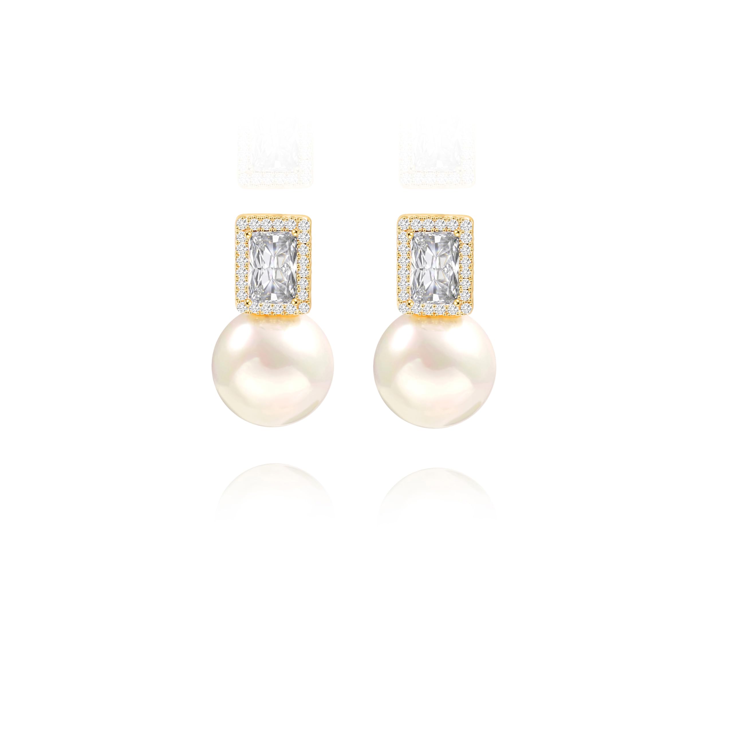 925 Sterling Silver Hoop Handpicked AAA+ Quality 7.5-8mm White Freshwater Cultured Pearl Dangle Drop Earrings Jewelry for Women