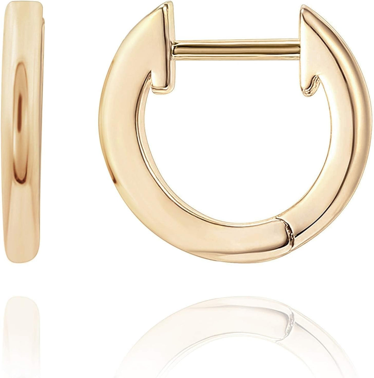 PAVOI Small Gold Hoop Earrings for Women - 14K Gold Plated Huggie Earring | Hypoallergenic Earring Set - Dainty Huggie Hoops with 925 Sterling Silver Posts - Cartilage Hoop Earrings
