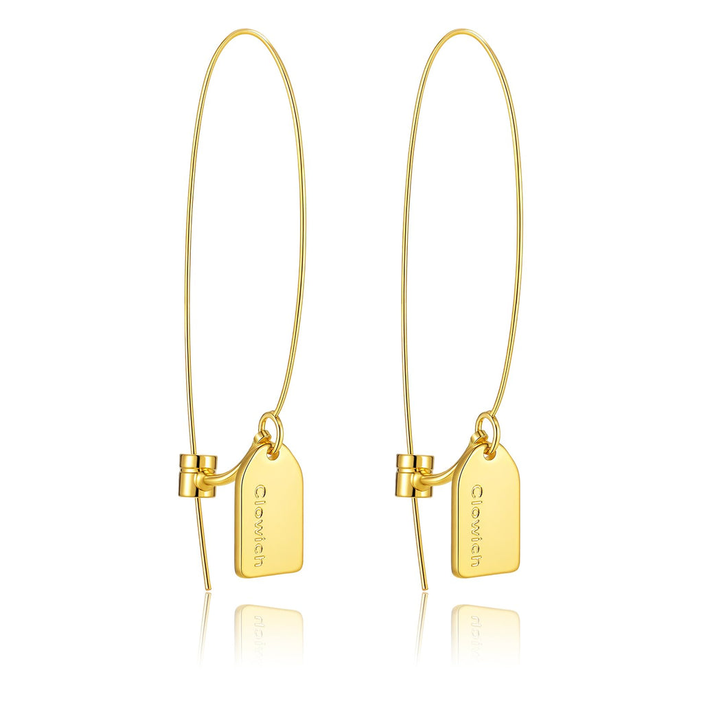 Dangle Flower Gold Earrings for Women, Trendy Statement Hoop Earrings Gifts | Lightweight/Tarnish-resistant
