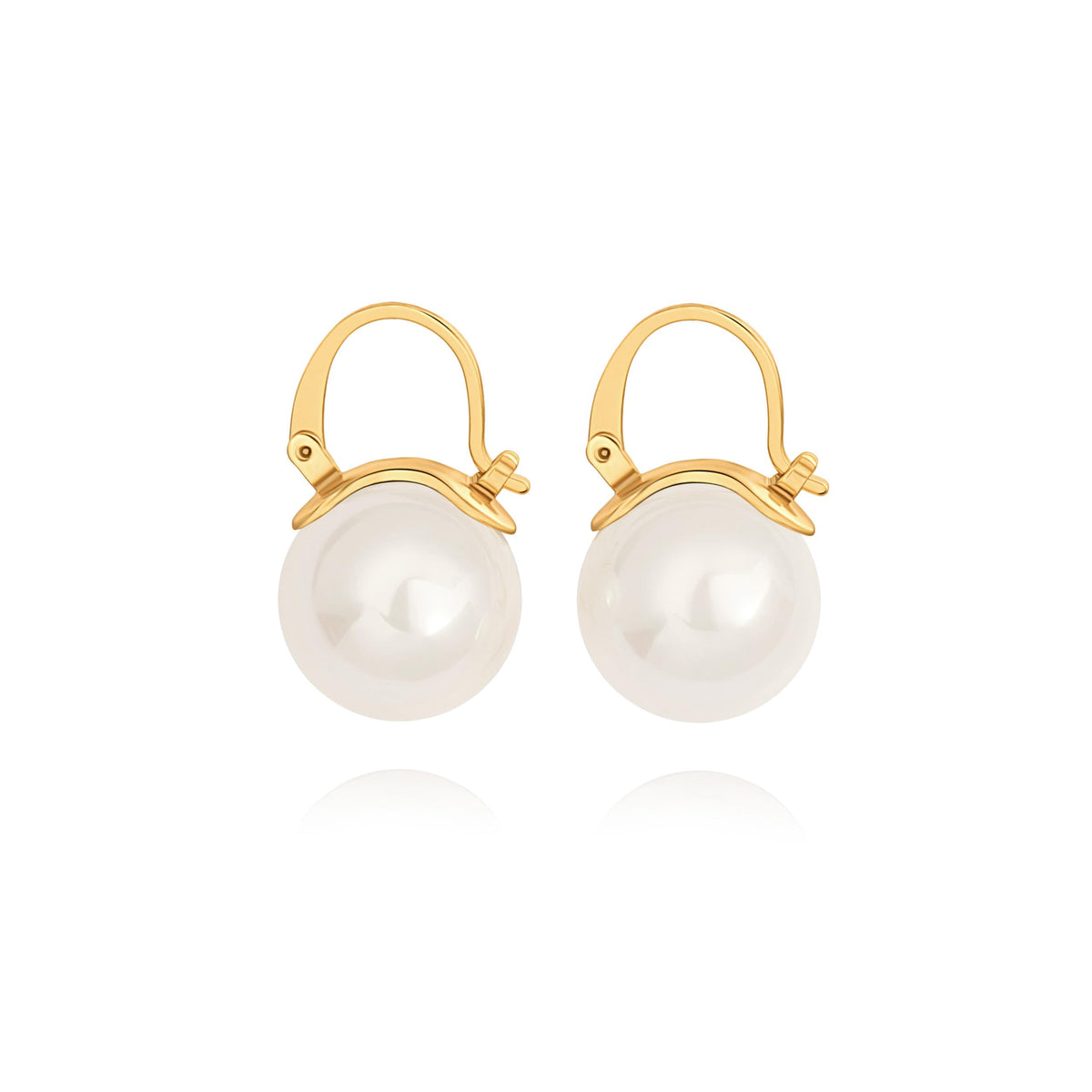 925 Sterling Silver Hoop Handpicked AAA+ Quality 7.5-8mm White Freshwater Cultured Pearl Dangle Drop Earrings Jewelry for Women