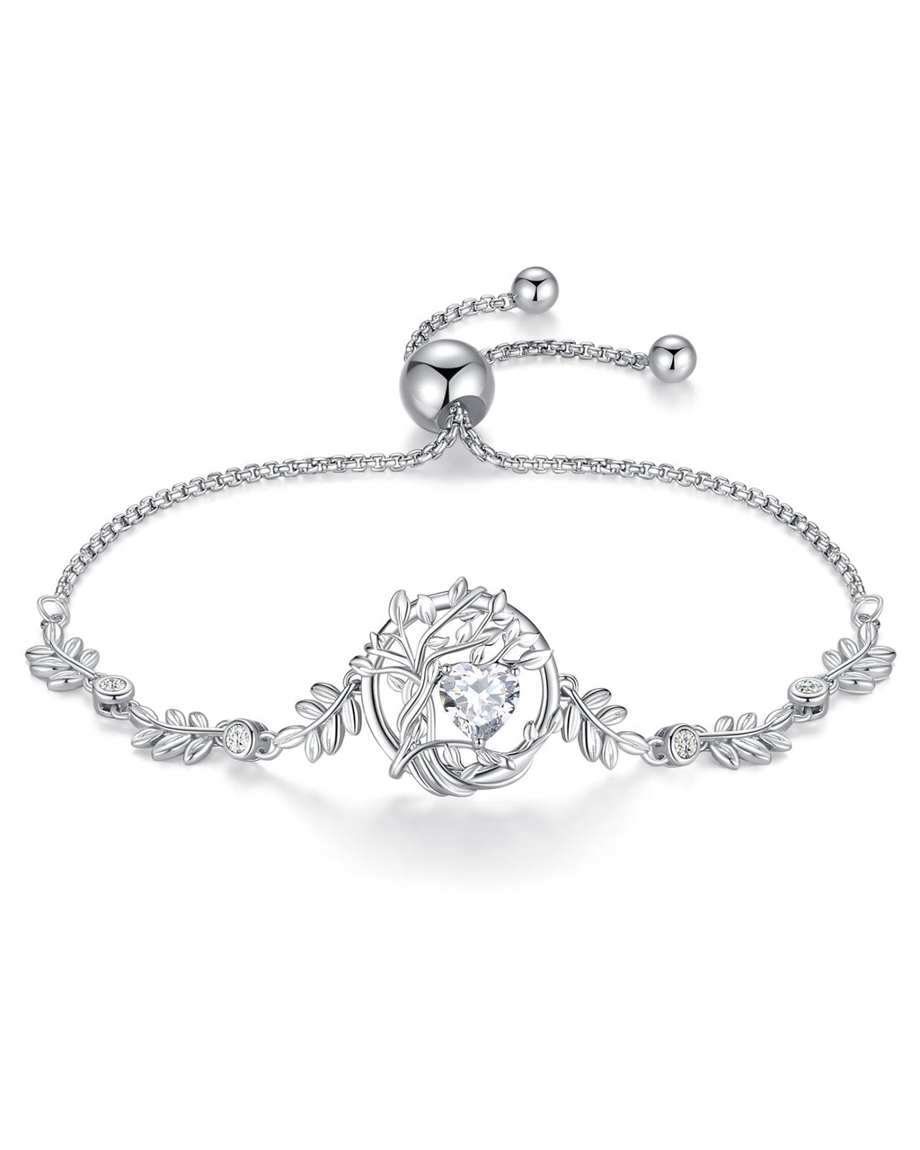 FANCIME Tree of life Birthstone Bracelet Sterling Silver Jewelry for Women