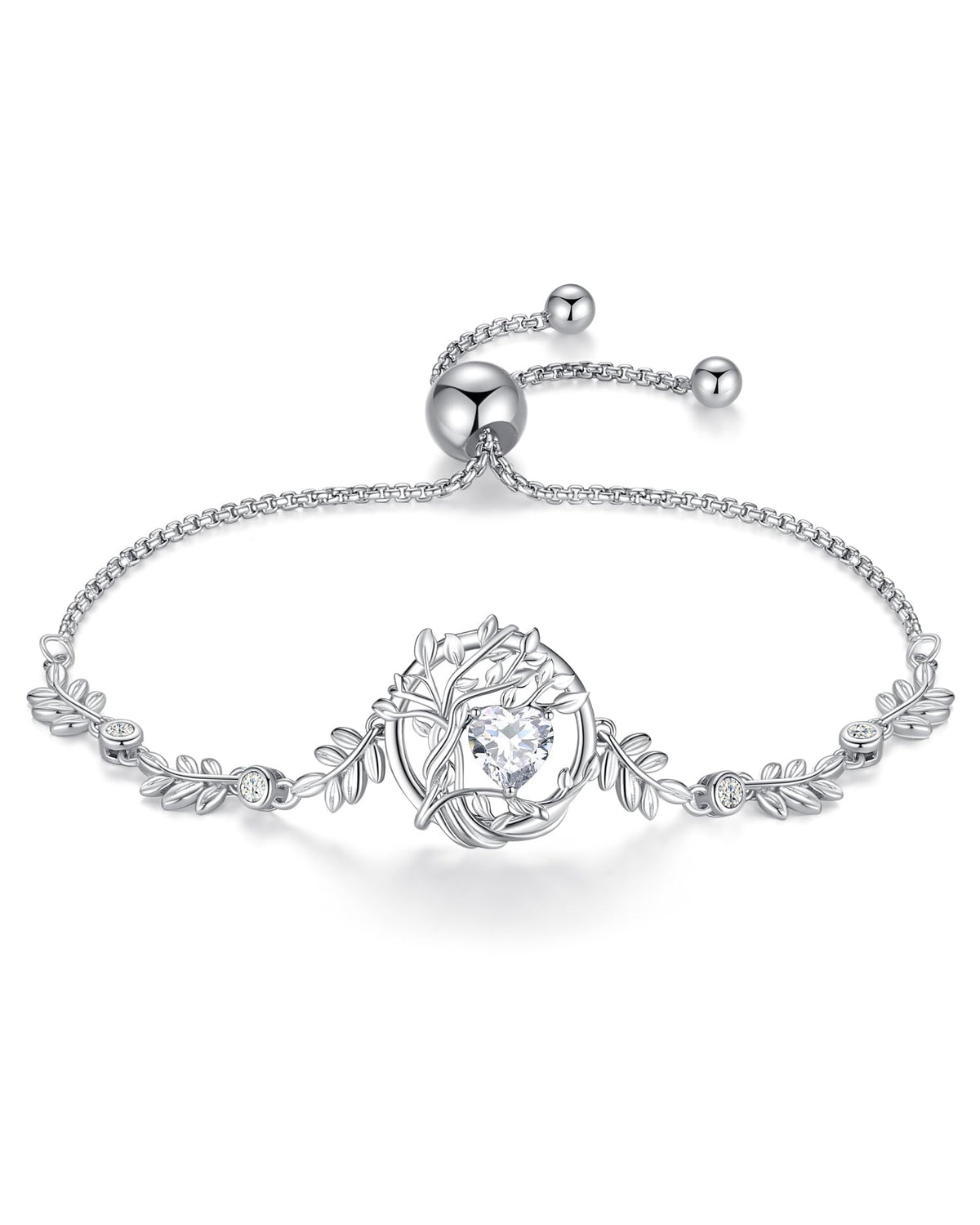 FANCIME Tree of life Birthstone Bracelet Sterling Silver Jewelry for Women