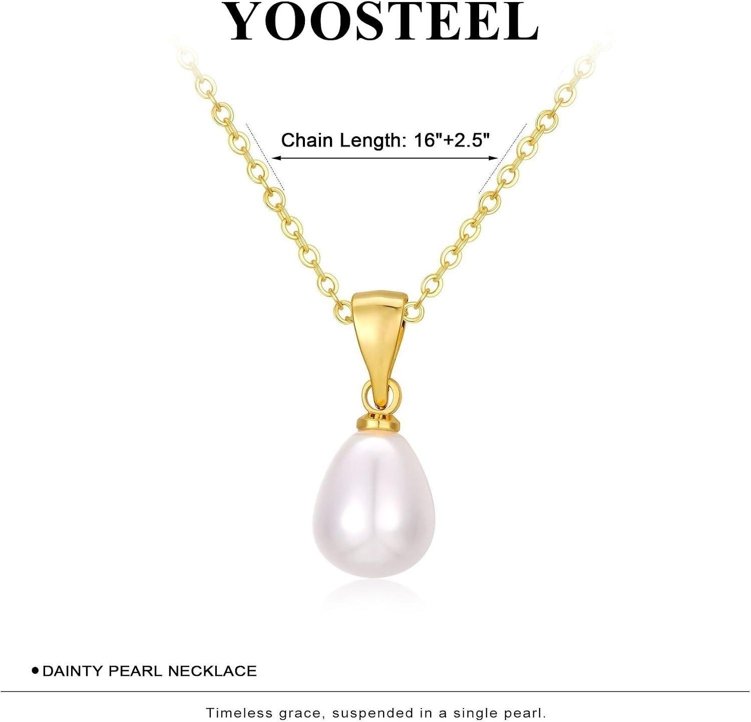 Yoosteel Gold Pearl Necklaces for Women, 14K Gold Plated Pearl Jewelry | Dainty Gold Plated Pearl Choker Pendant, Simple Elegant Necklaces for Women Trendy, Bridesmaid Wedding Gifts Jewelry
