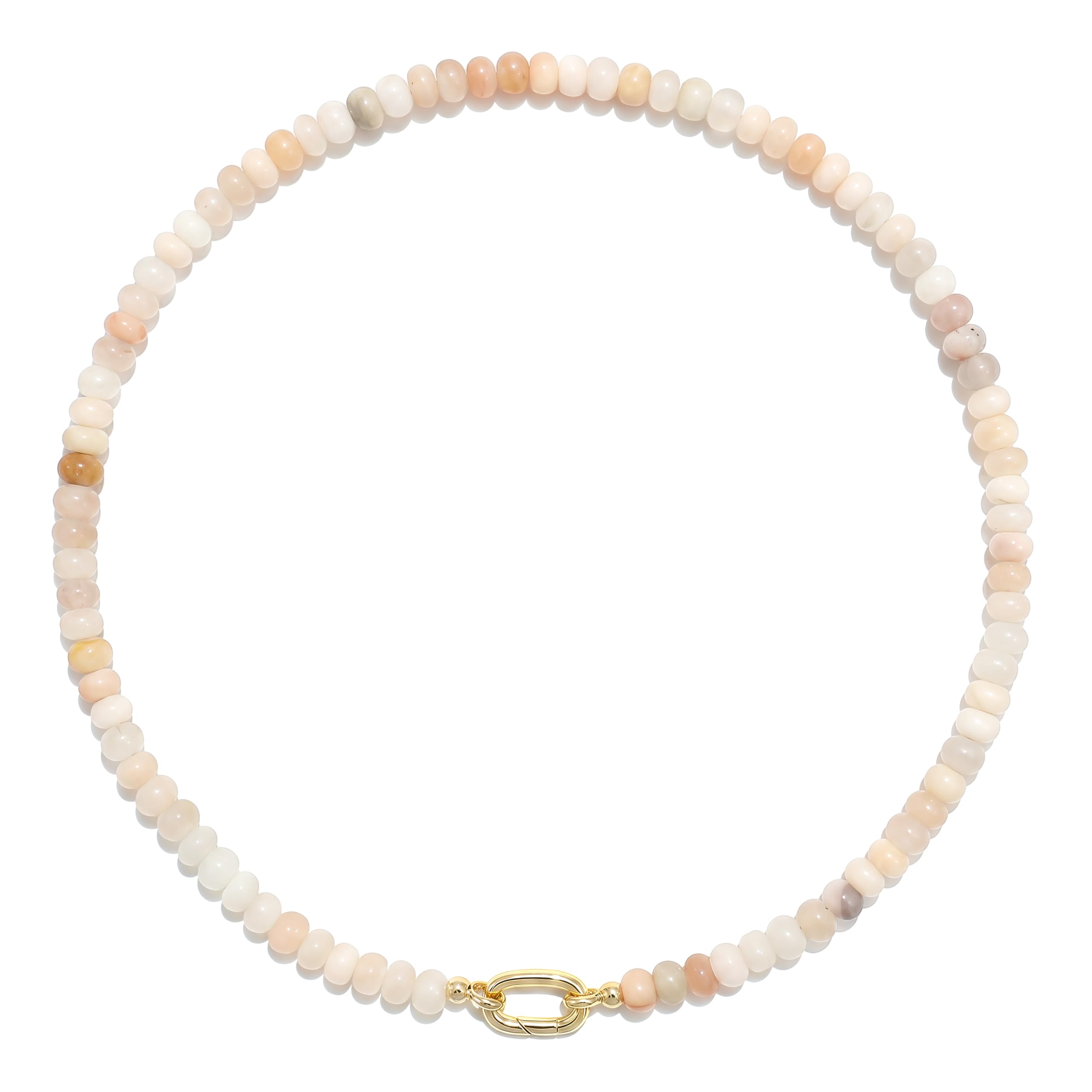 CONRAN KREMIX Colorful Stone Beaded Necklace for Women,Natural Gemstone Bead Choker Necklaces Boho Summer Beach Layering Necklace Jewelry Gift for Women