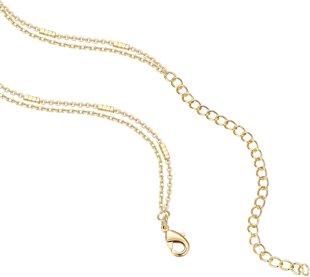 PAVOI 14K Gold Plated Celestial Pendant Layering Necklaces for Women | Engraved Celestial Pendants with Cubic Zirconia, Layering Chain Necklaces