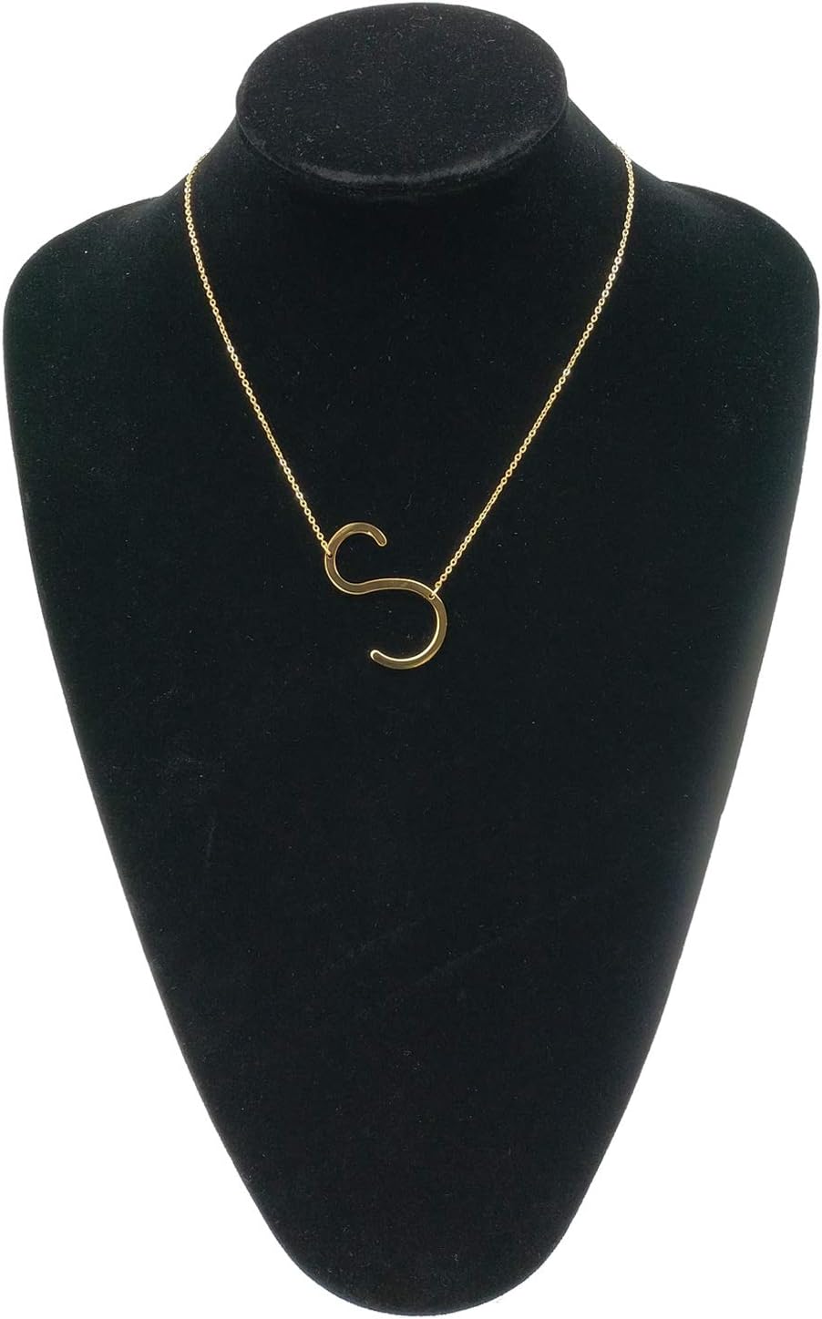 MOMOL Sideways Initial Necklace for Women Gold Plated Large Letter Necklace | Sideways Initial Necklace 18K Gold Plated Stainless Steel Large Big Letters Pendant Persoanlized Name Necklaces