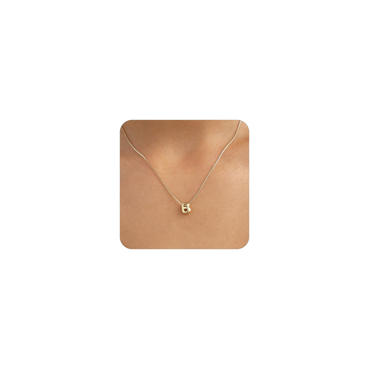 14K Gold Plated Bubble Letter Necklace, Tarnish Free and Waterproof Dainty Initial Necklace for Women, Trendy Personalized Gold Jewelry Gift for Her