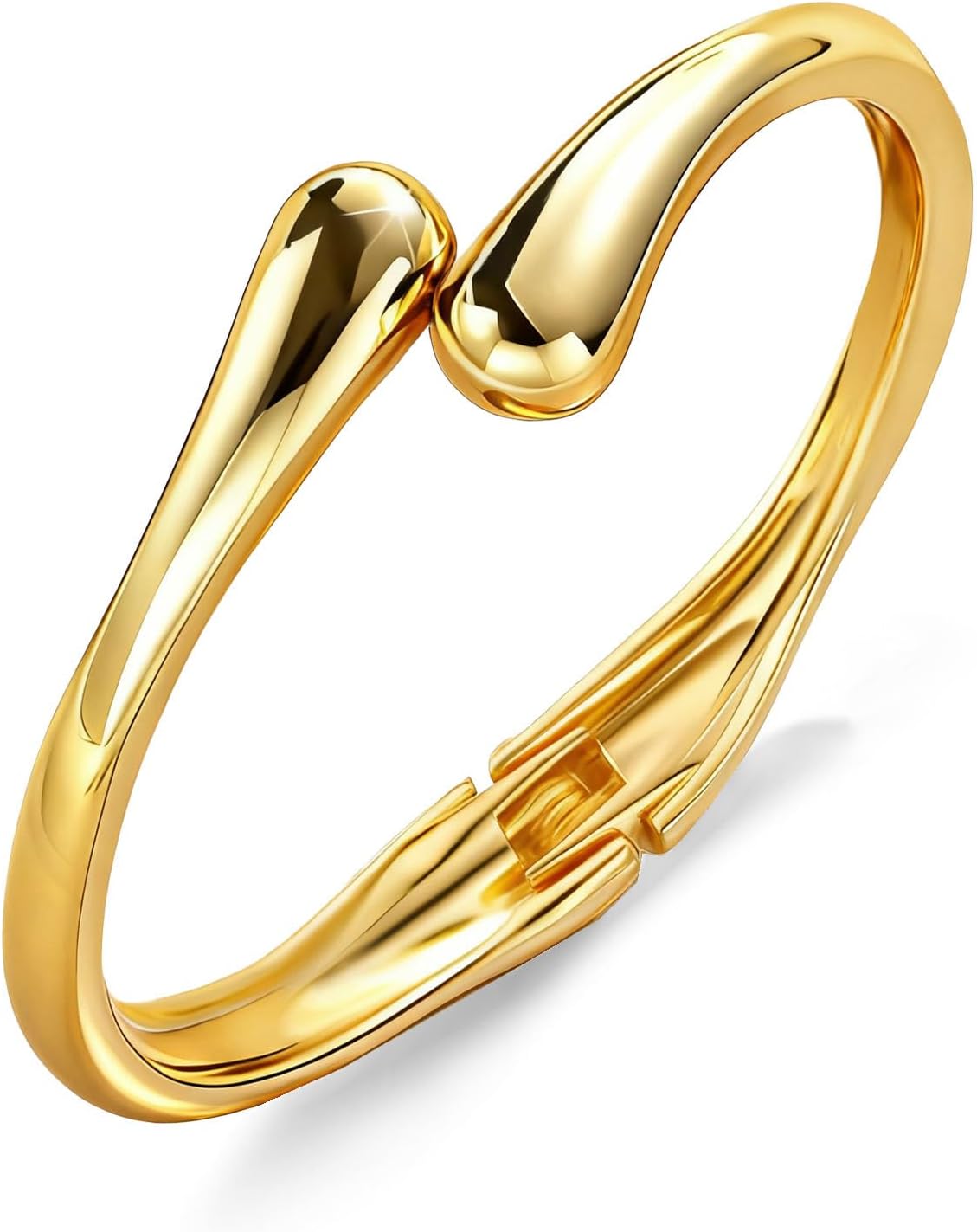 Gold Bracelets for Women Trendy Non Tarnish Bangle Cuff Bracelet Jewelry | Waterproof 14K Gold Plated Silver Chunky Cuff Bracelet, Gold Bangles Bracelet Gifts for Women