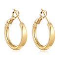 sovesi Flat Edge Chunky 14k Gold Plated Hoop Earrings for Women Trendy | 5mm Thick Hoops, Lightweight Hypoallergenic Hoop Earrings