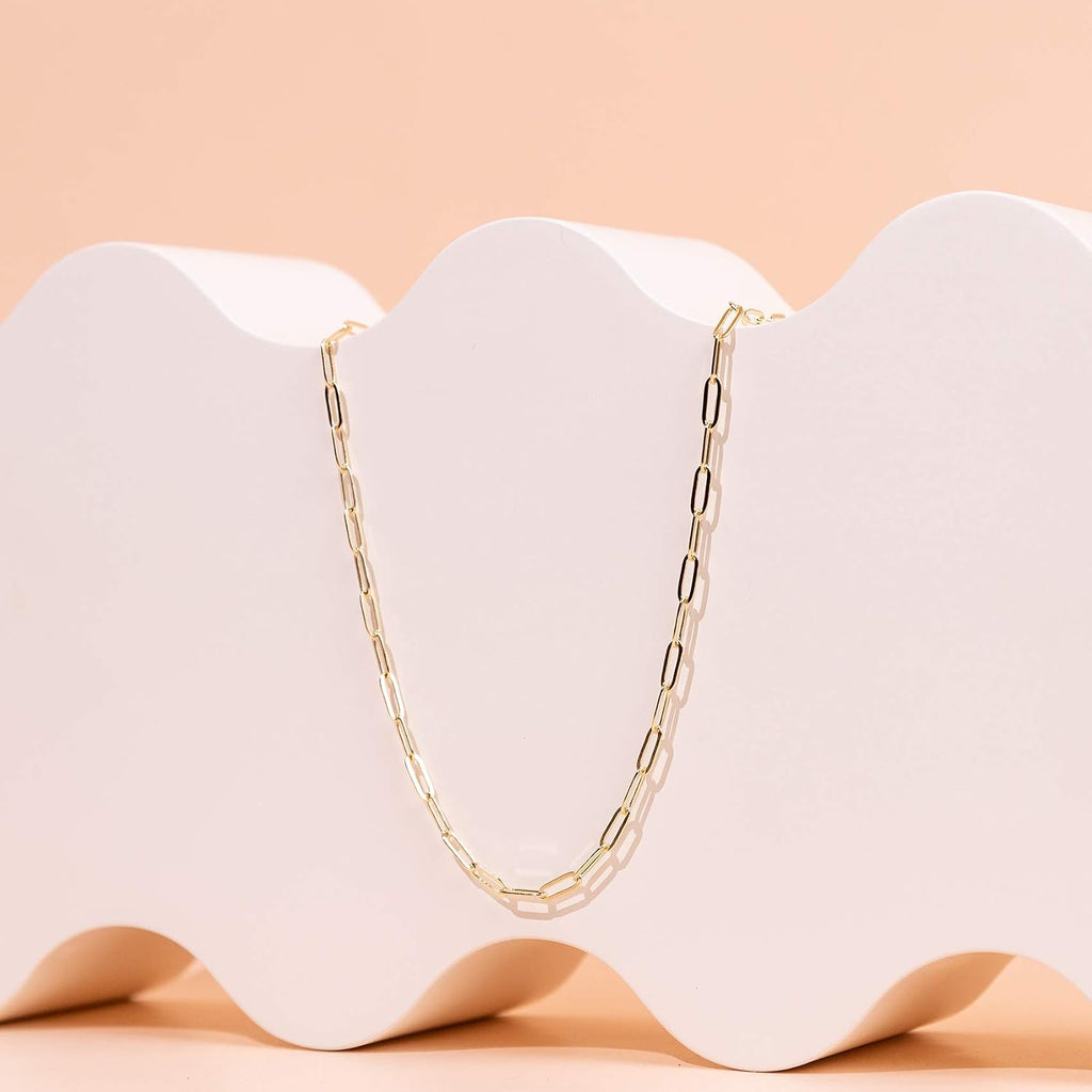PAVOI Chain Necklace for Women, 14K Gold Plated Adjustable Layering Chain