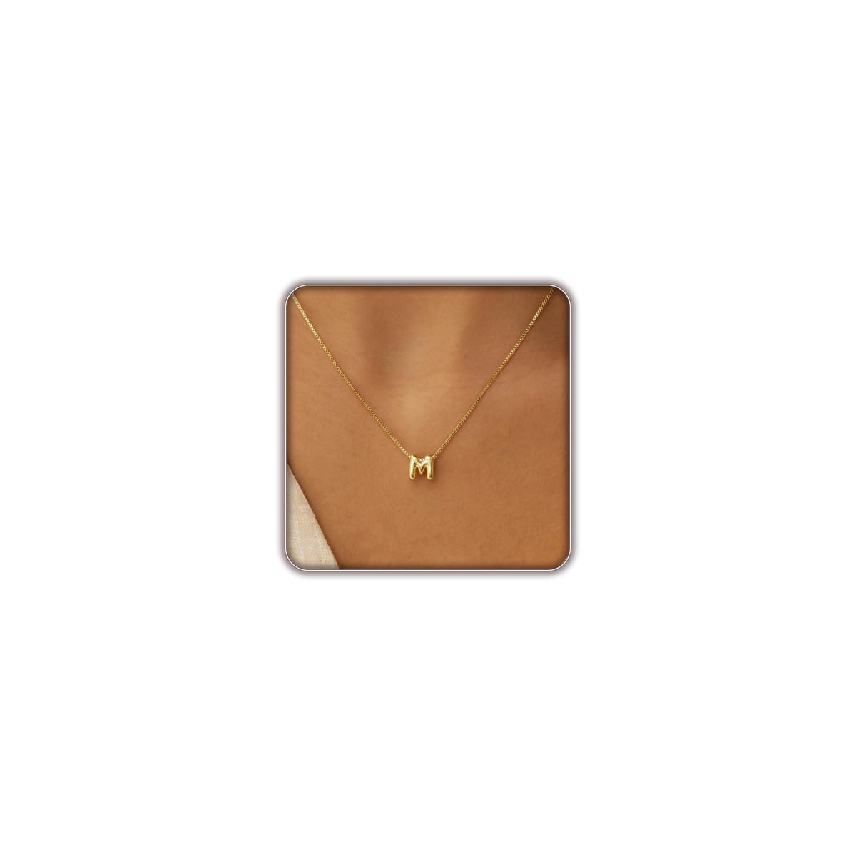 14K Gold Plated Bubble Letter Necklace, Tarnish Free and Waterproof Dainty Initial Necklace for Women, Trendy Personalized Gold Jewelry Gift for Her