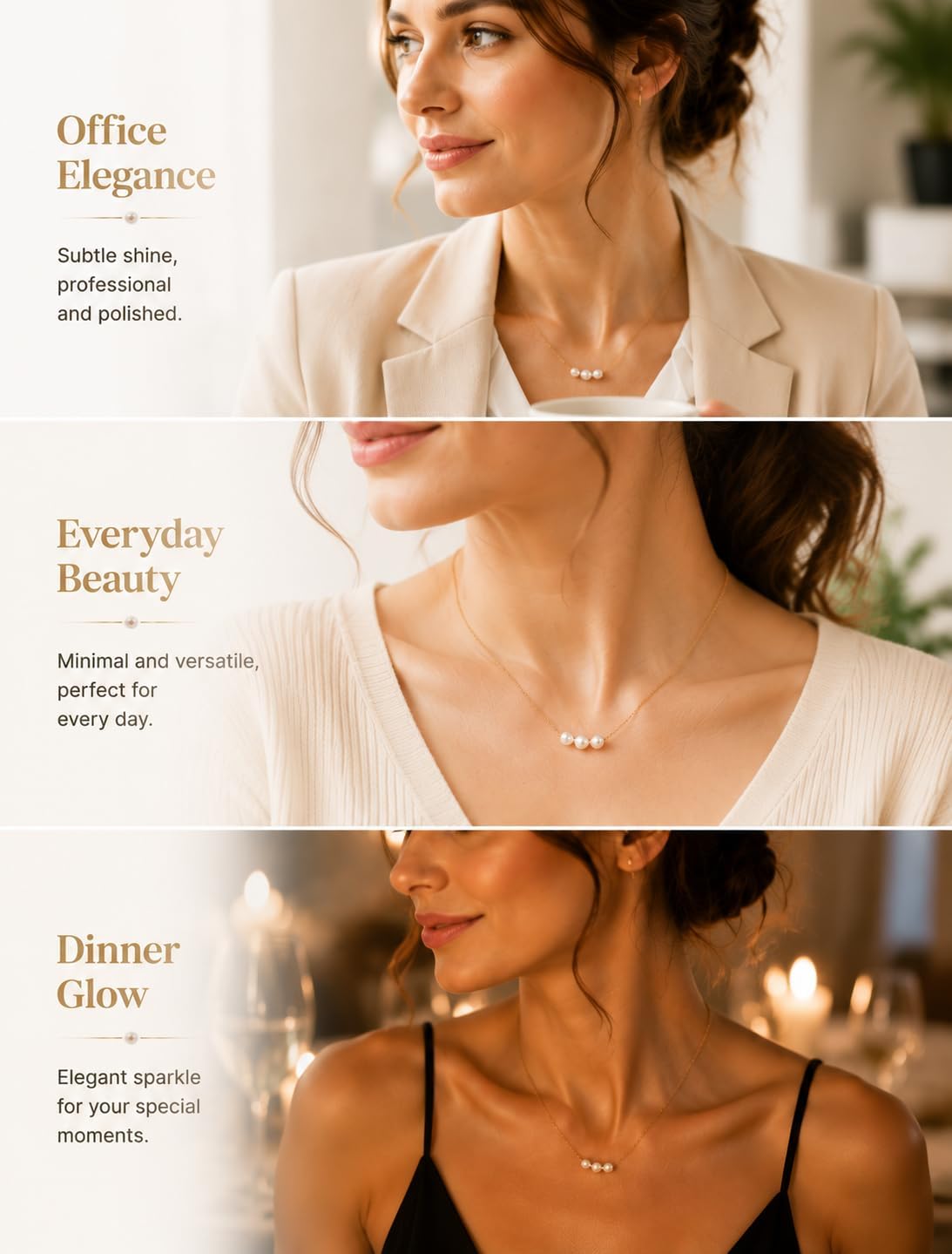Freshwater Pearl Necklace for Women, Dainty 14K Gold Plated Pendant Necklace, Stainless Steel Minimalist Jewelry for Everyday Wear, Birthday Anniversary Bridal Gift