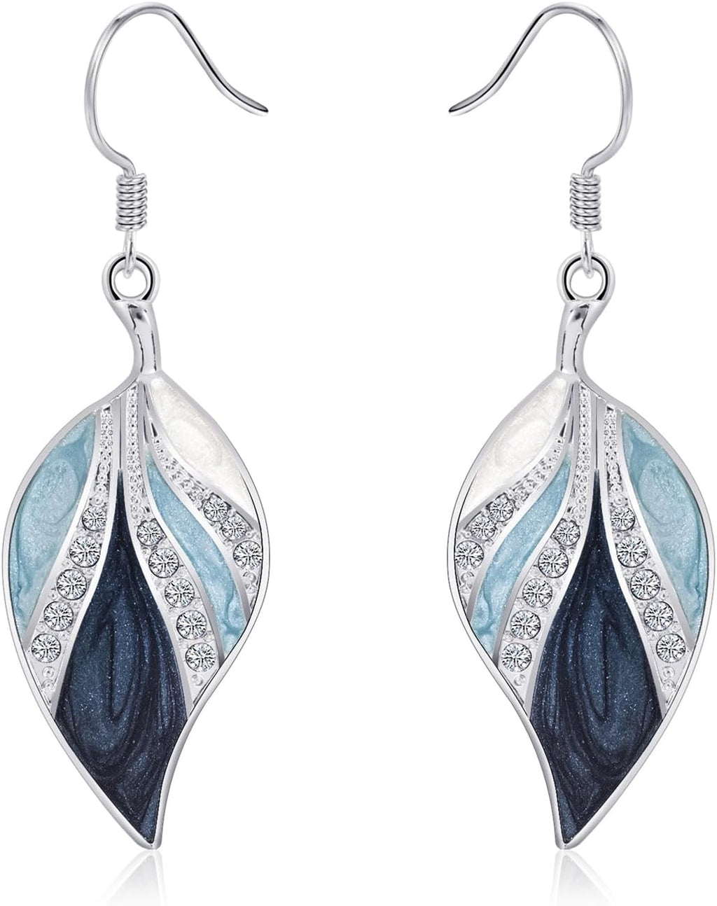 Leaf Dangle Earrings for Women Enamel Boho Teardrop Dangling Bohemian Tropical Earrings Plant Jewelry for Vacation