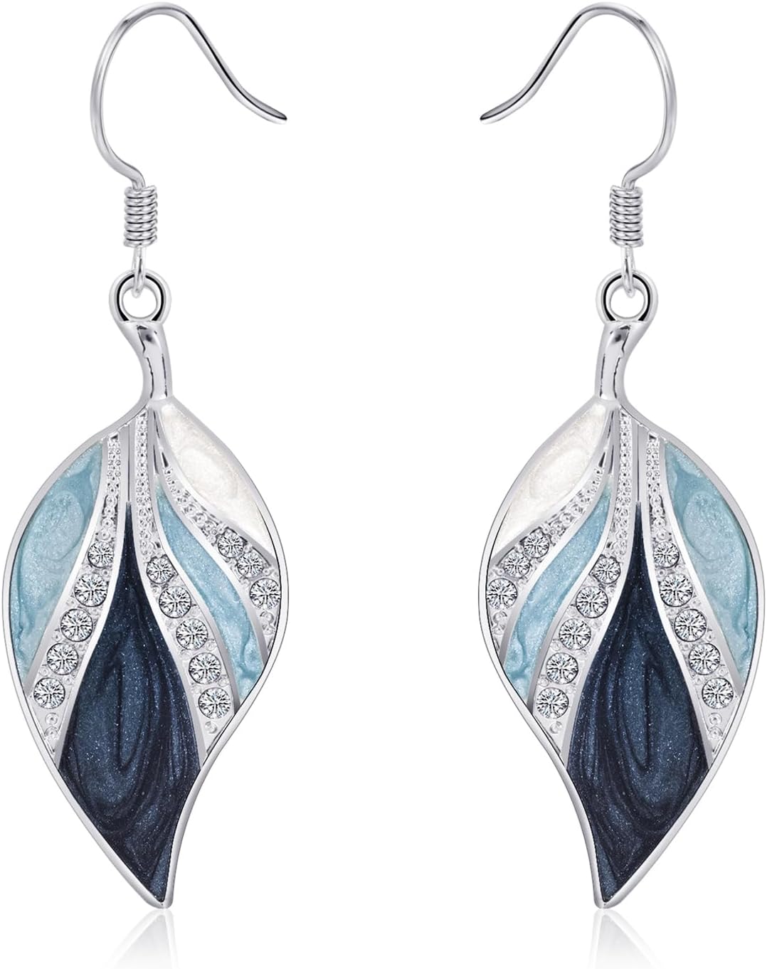 Leaf Dangle Earrings for Women Enamel Boho Teardrop Dangling Bohemian Tropical Earrings Plant Jewelry for Vacation