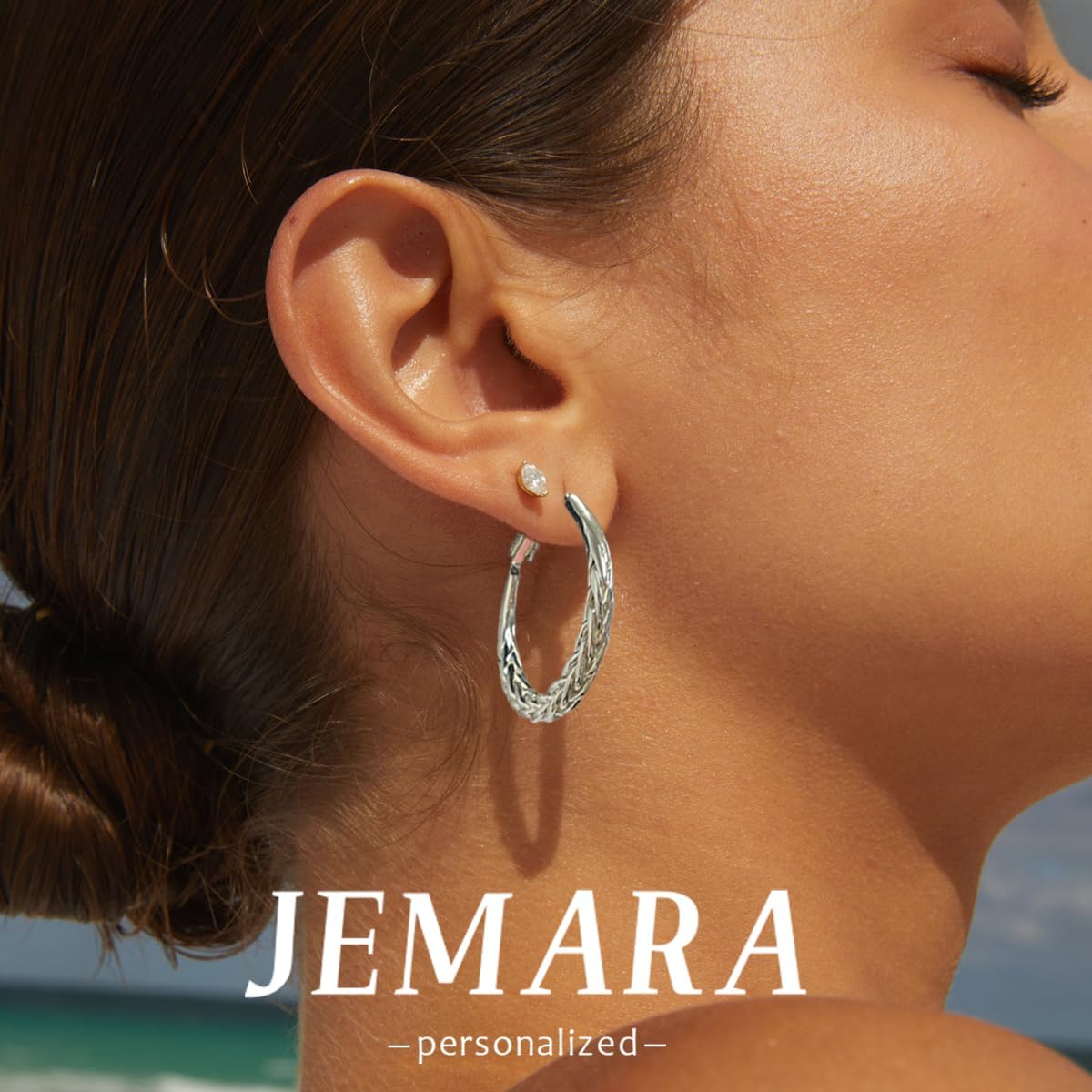 JEMARA Sterling Silver Hoop Earrings Hypoallergenic Thick Silver Earrings | 925 Sterling Silver Post Lightweight Large Chunky Silver Earrings Non Tarnish Trendy Everyday Earrings 30-50MM