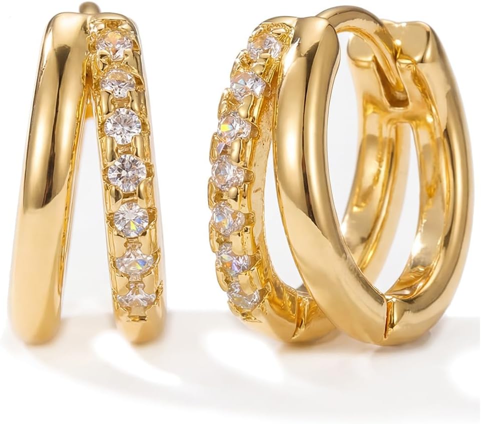 Gold Hoop Earrings for Women Huggie Hoop Earrings Jewelry Gifts | Hypoallergenic Earrings,Earrings for Sensitive Ears Women,Dainty Earrings for Women Trendy,Jewelry Gifts,