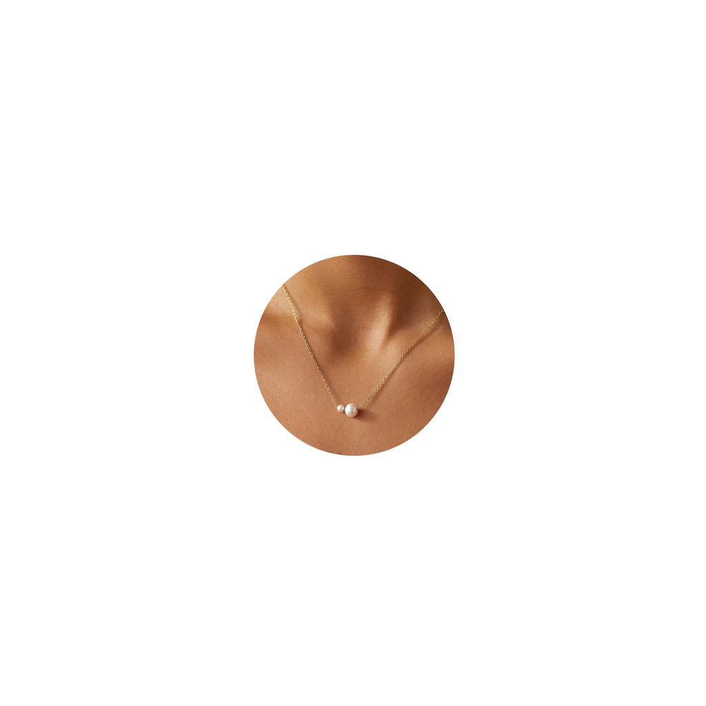 Gold Pearl Necklaces for Women Trendy, 14K Gold Plated Dainty Necklace Simple Single Double Layered Pearl Pendant Necklaces for Women Wedding Birthday Jewelry Gifts