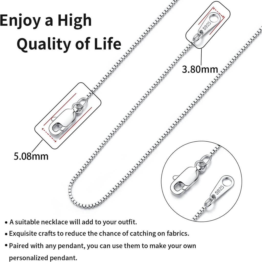 Jewlpire 18K Gold Plated 925 Sterling Silver Chain Necklace for Women Girls, 0.8mm Box Chain Lobster Claw Clasp-Super Thin & Strong Necklace Chain 16/18/20/22/24 Inch