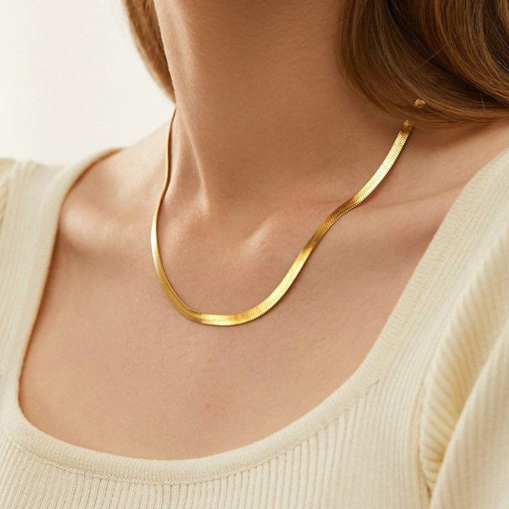 CHESKY Gold Necklace for Women 14K Plated/S925 sterling silver Snake Chain | Dainty Gold Necklace,Thin Chunky Chain,Simple Choker Necklaces for Women,Non tarnish Trendy Jewelry, Gifts for Women