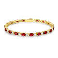 FANCIME 14K Gold Plated Birthstone Bracelets 4mm Sterling Silver Tennis Bracelets Gold Bracelets Birthday Jewelry Gifts for Women 7"