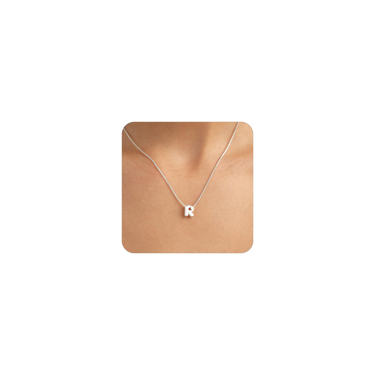14K Gold Plated Bubble Letter Necklace, Tarnish Free and Waterproof Dainty Initial Necklace for Women, Trendy Personalized Gold Jewelry Gift for Her