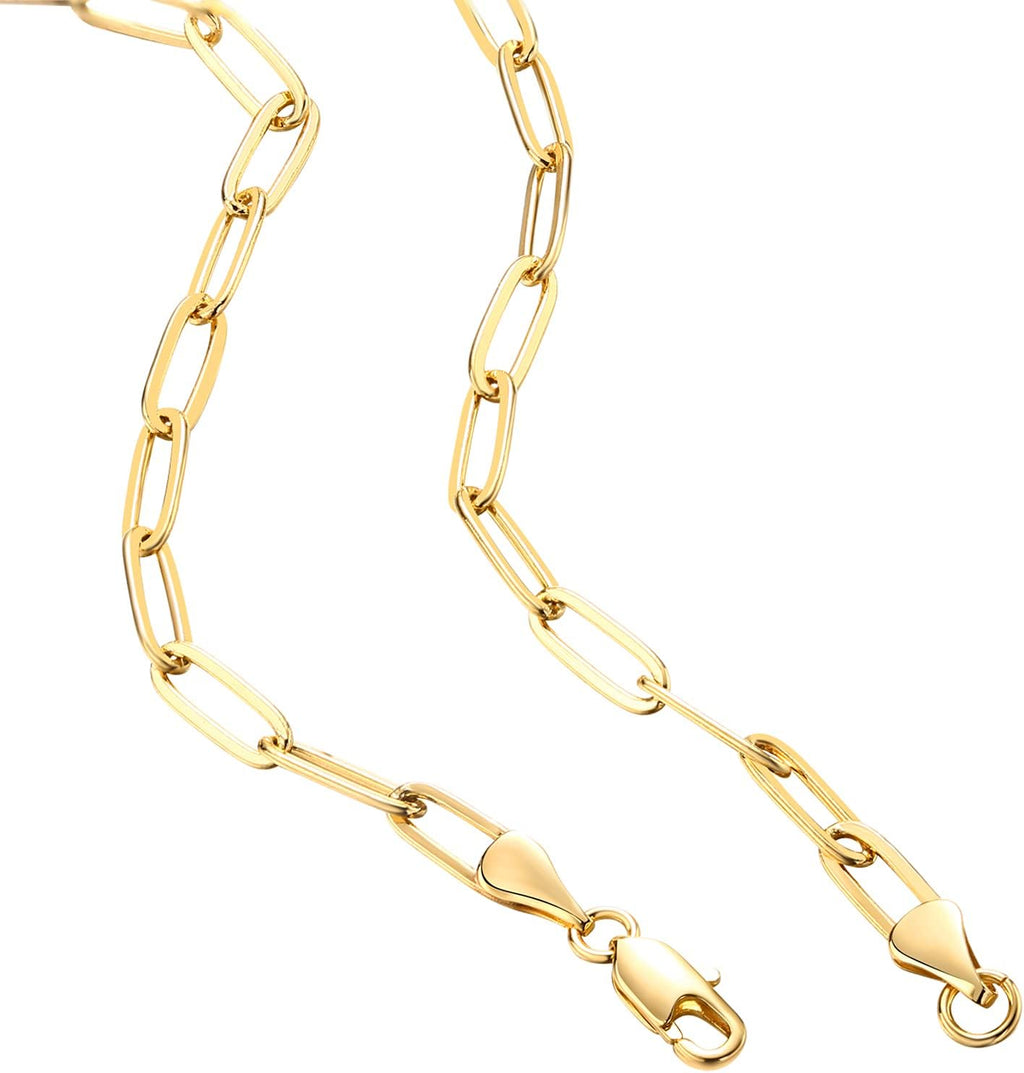 PAVOI Chain Necklace for Women, 14K Gold Plated Adjustable Layering Chain