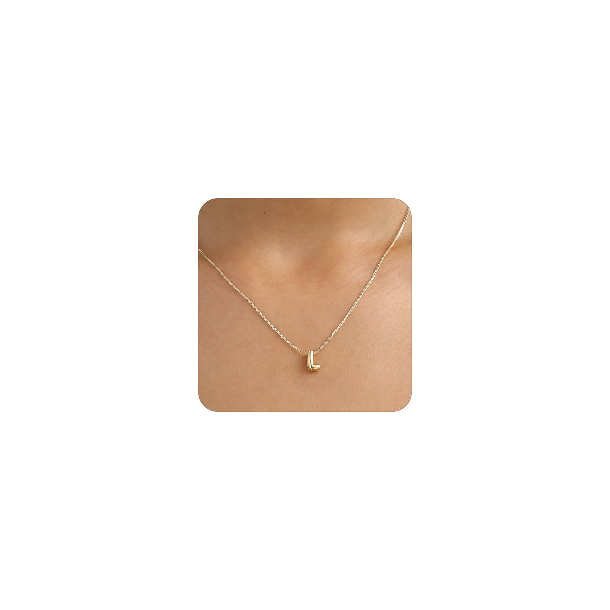 14K Gold Plated Bubble Letter Necklace, Tarnish Free and Waterproof Dainty Initial Necklace for Women, Trendy Personalized Gold Jewelry Gift for Her