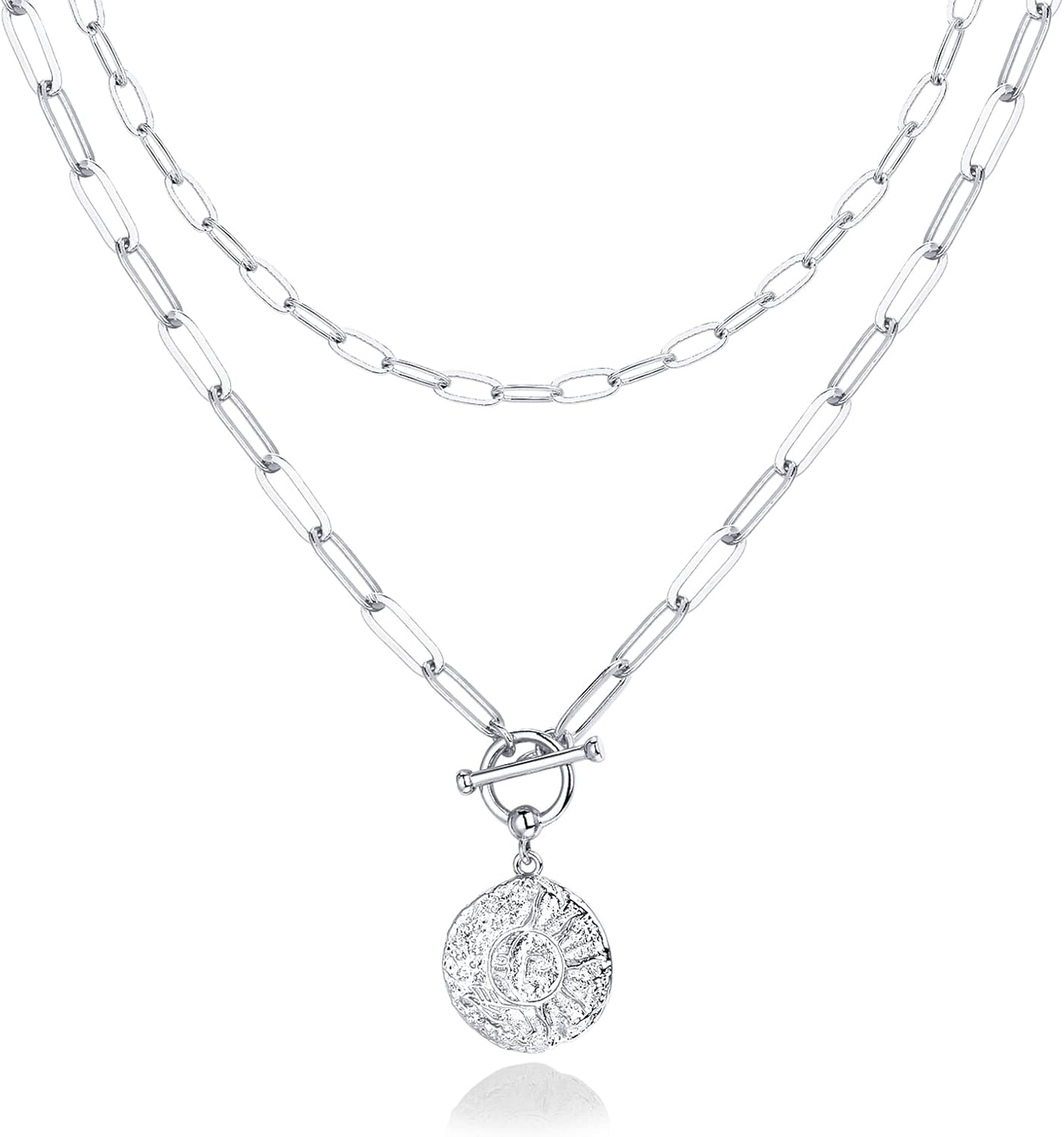 PAVOI 14K Gold Plated Celestial Pendant Layering Necklaces for Women | Engraved Celestial Pendants with Cubic Zirconia, Layering Chain Necklaces