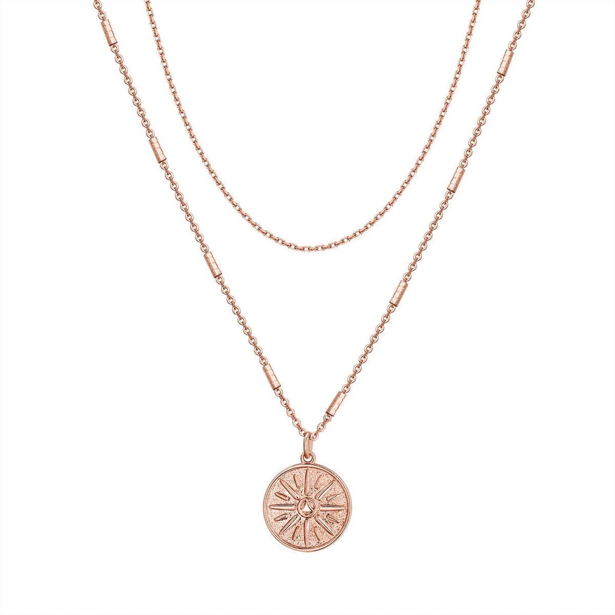 PAVOI 14K Gold Plated Celestial Pendant Layering Necklaces for Women | Engraved Celestial Pendants with Cubic Zirconia, Layering Chain Necklaces