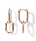PAVOI Dangle Hoop Earrings for Women, 14K Gold Plated Convertible Paperclip | Chain Link Drop Earrings, Two-Toned Statement Jewelry, Huggie Hoop Earrings, Cubic Zirconia Earrings