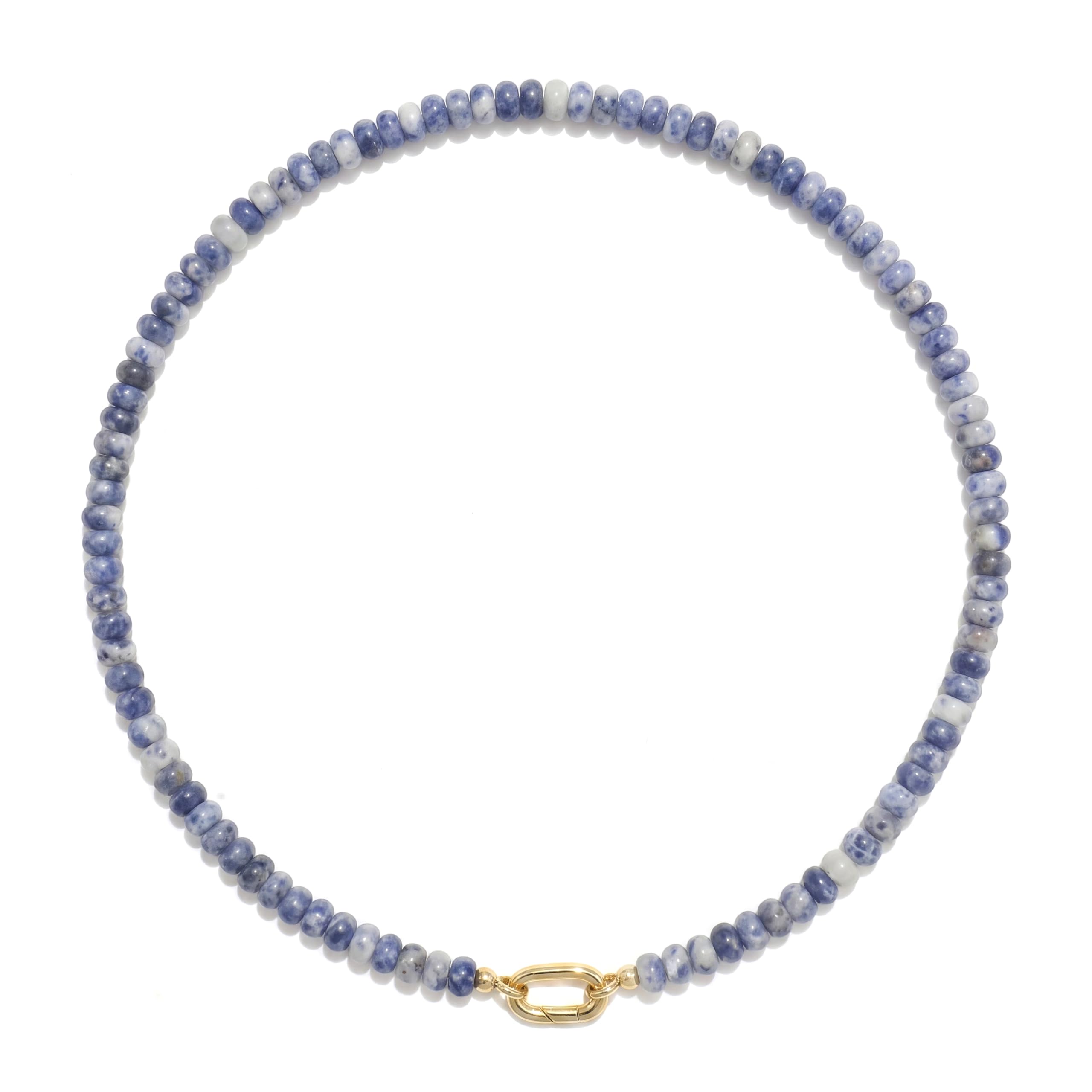 CONRAN KREMIX Colorful Stone Beaded Necklace for Women,Natural Gemstone Bead Choker Necklaces Boho Summer Beach Layering Necklace Jewelry Gift for Women