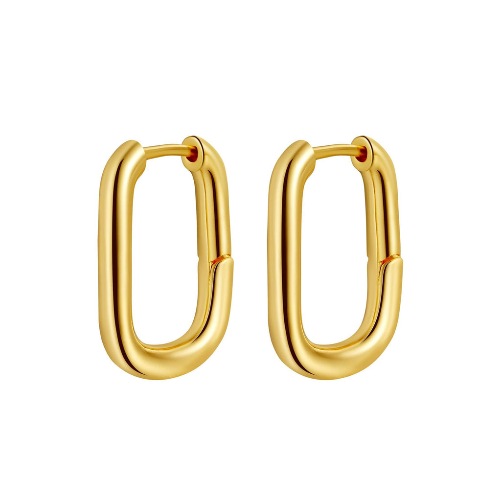 Amicon Chunky Gold Stud Earrings for Women 14k Gold Plated Hypoallergenic Earrings Statement Trendy Fashion Gold Jewelry Gifts