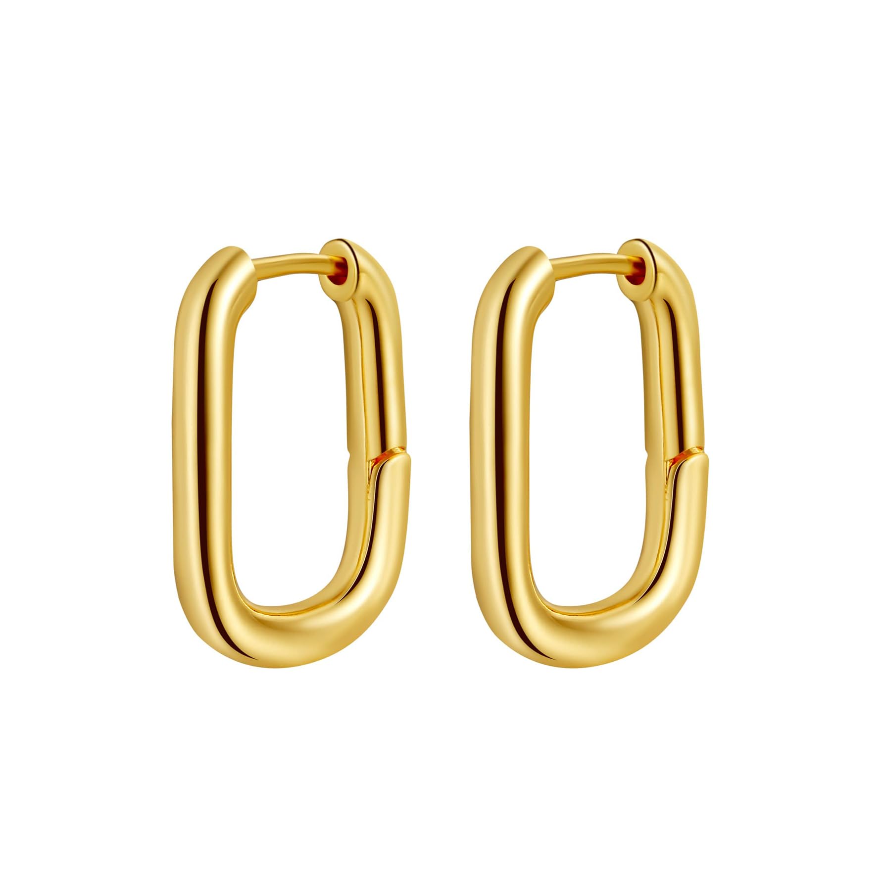 Amicon Chunky Gold Stud Earrings for Women 14k Gold Plated Hypoallergenic Earrings Statement Trendy Fashion Gold Jewelry Gifts