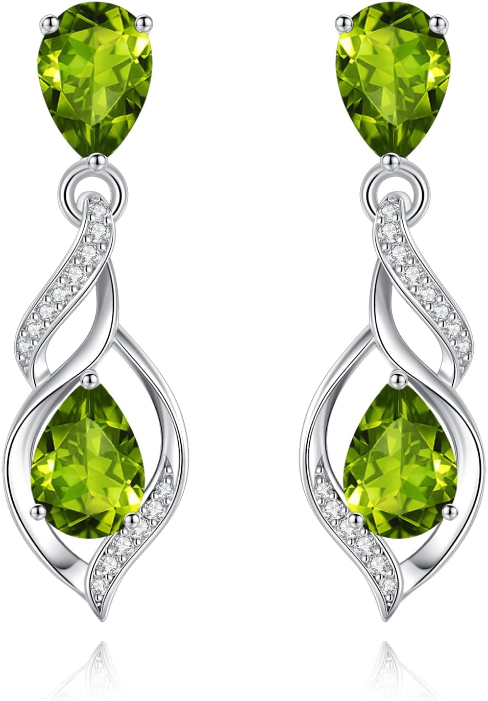 FANCIME Gift for Women Birthstone Earrings for Women Teardrop Cubic Zirconia Earrings S925 Sterling Silver infinity Love Birthday Gifts for Mom Women