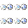 4 Pairs 15mm Rhinestone Round Shaped Acrylic Stone Crystal Ear Studs for Dance Competitions