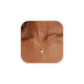 Cross Necklace for Women,14K Gold Silver Plated Pendant Necklace | Dainty Choker Necklace for Women Trendy Non-Tarnish Small Cross Chain Birthday Faith Gold Jewelry for Women Gifts