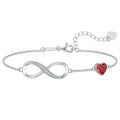 CDE 925 Sterling Silver Infinity Birthstone Bracelet Jewelry Gift for Women | Hypoallergenic,Non Tarnish,Heart CZ,Nickel-Free & Lead-Free,Anniversary Christmas Birthday Idea Gifts for Wife Girlfriend Her