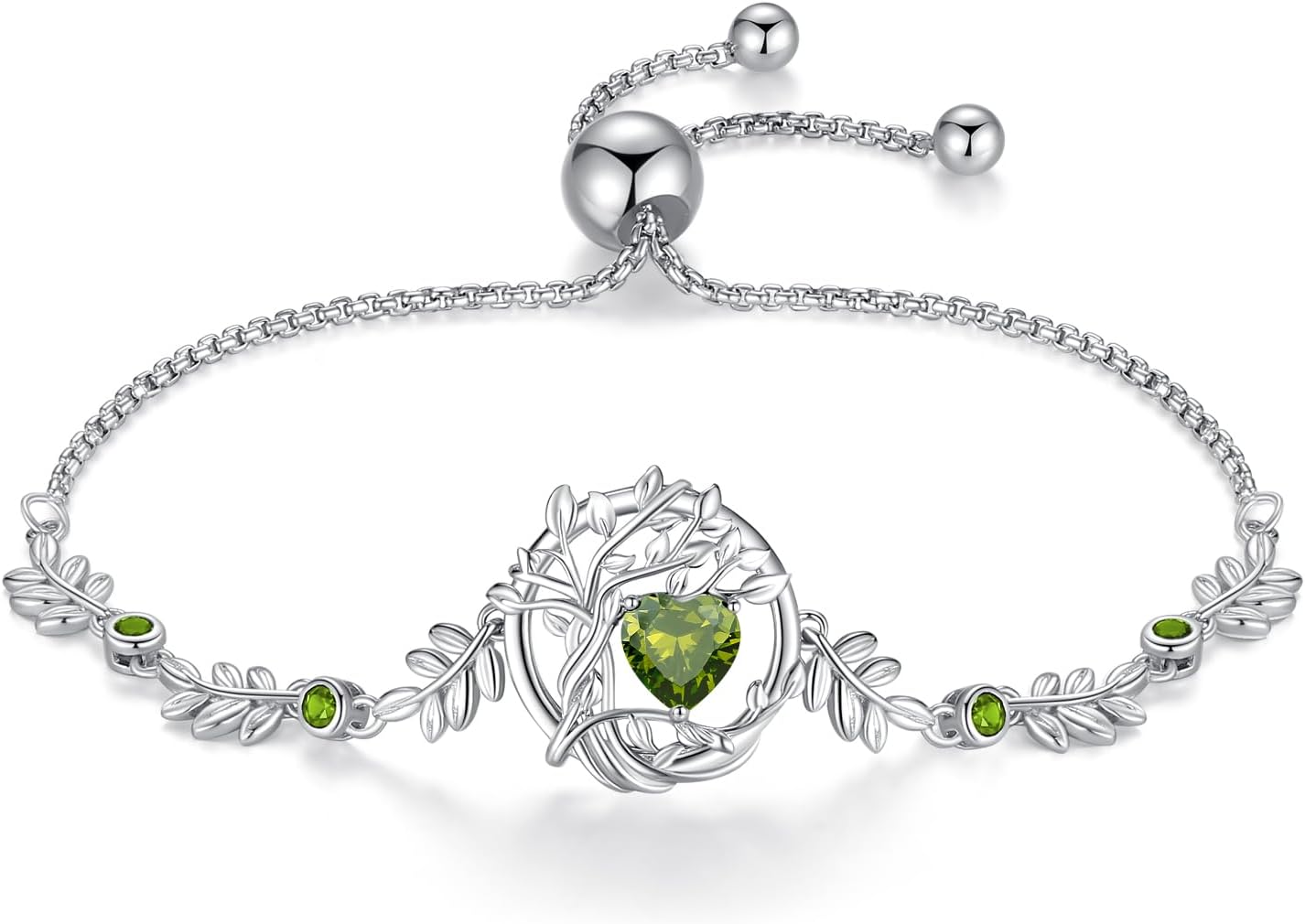 FANCIME Tree of life Birthstone Bracelet Sterling Silver Jewelry for Women