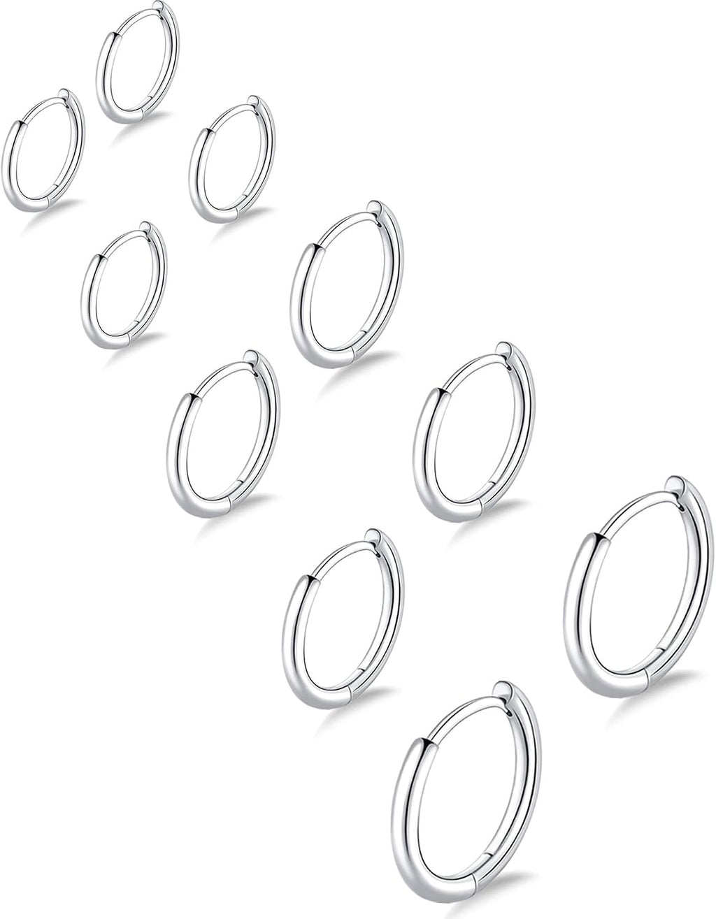 316L Surgical Stainless Steel Small Gold Silver Hoop Earrings for Women Men,Hypoallergenic Cartilage Helix Earrings for Sensitive Ears,Cute Conch Rook Tiny Huggie Hoops Earring Set for Multiple Piercing Jewelry Gift 6mm-12mm