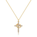 Tewiky Christian Gift Stocking Stuffers Cross Necklace for women-Dainty 14k Gold Plated/Silver Plated Pendant Necklaces Simple Cute Tiny Necklace Jewelry for Women
