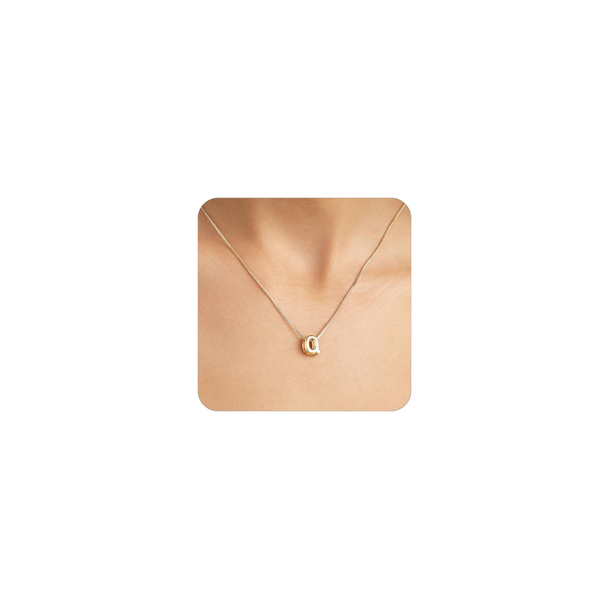 14K Gold Plated Bubble Letter Necklace, Tarnish Free and Waterproof Dainty Initial Necklace for Women, Trendy Personalized Gold Jewelry Gift for Her