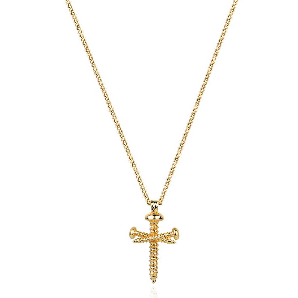 Fettero Cross Necklace for Women Faith Pendant 14K Plated Dainty Chain Necklaes Minimalist Simple Tiny God Lords Prayer Religious Jewelry