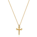 Fettero Cross Necklace for Women Faith Pendant 14K Plated Dainty Chain Necklaes Minimalist Simple Tiny God Lords Prayer Religious Jewelry