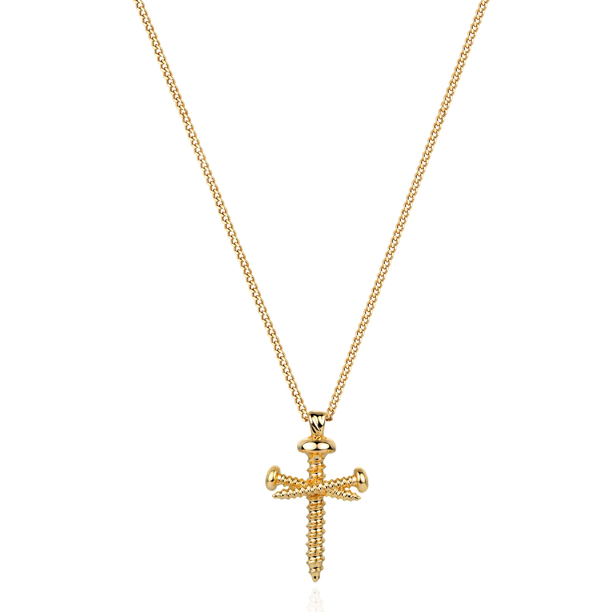 Fettero Cross Necklace for Women Faith Pendant 14K Plated Dainty Chain Necklaes Minimalist Simple Tiny God Lords Prayer Religious Jewelry