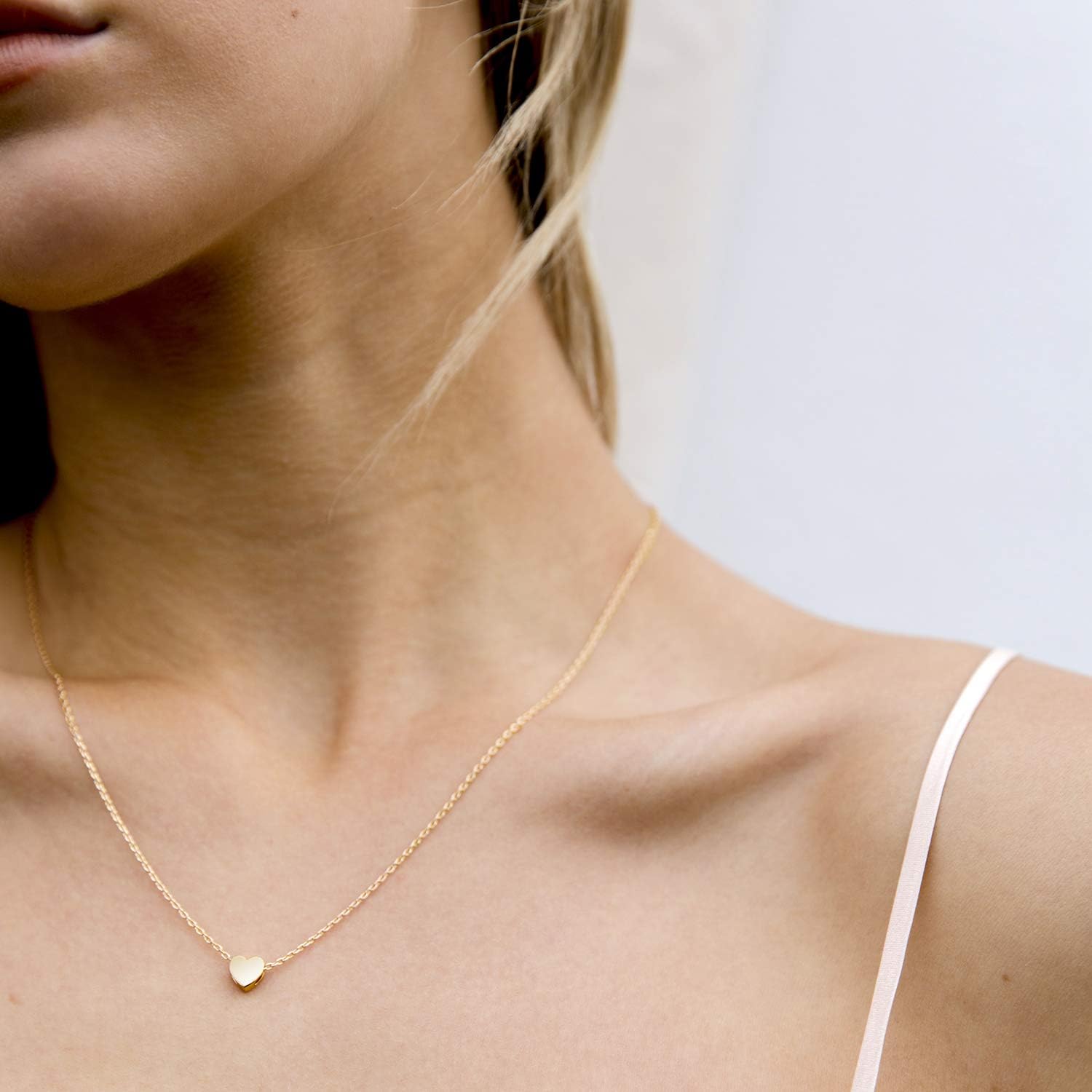 PAVOI 14K Gold Plated Heart Necklaces for Women, Cubic Zirconia Pendant | Cute Dainty Heart Pendants with Cubic Zirconia, Love Jewelry Gifts